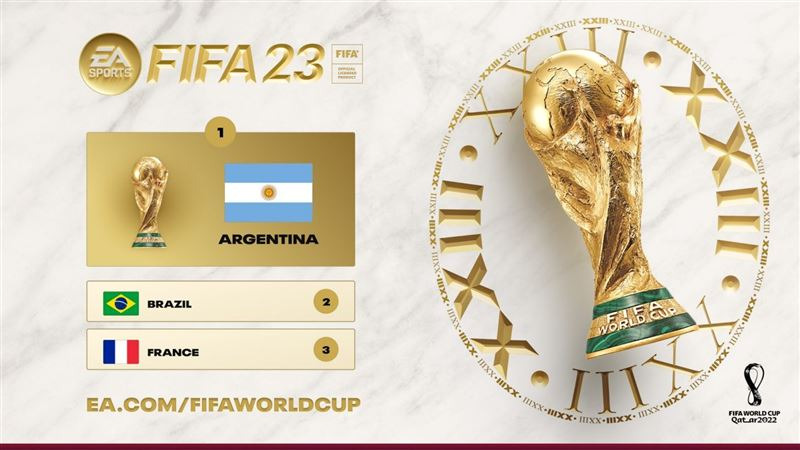 ▲預測進入最後決賽的是阿根廷跟巴西。（圖／翻攝自FIFA23 官網）


