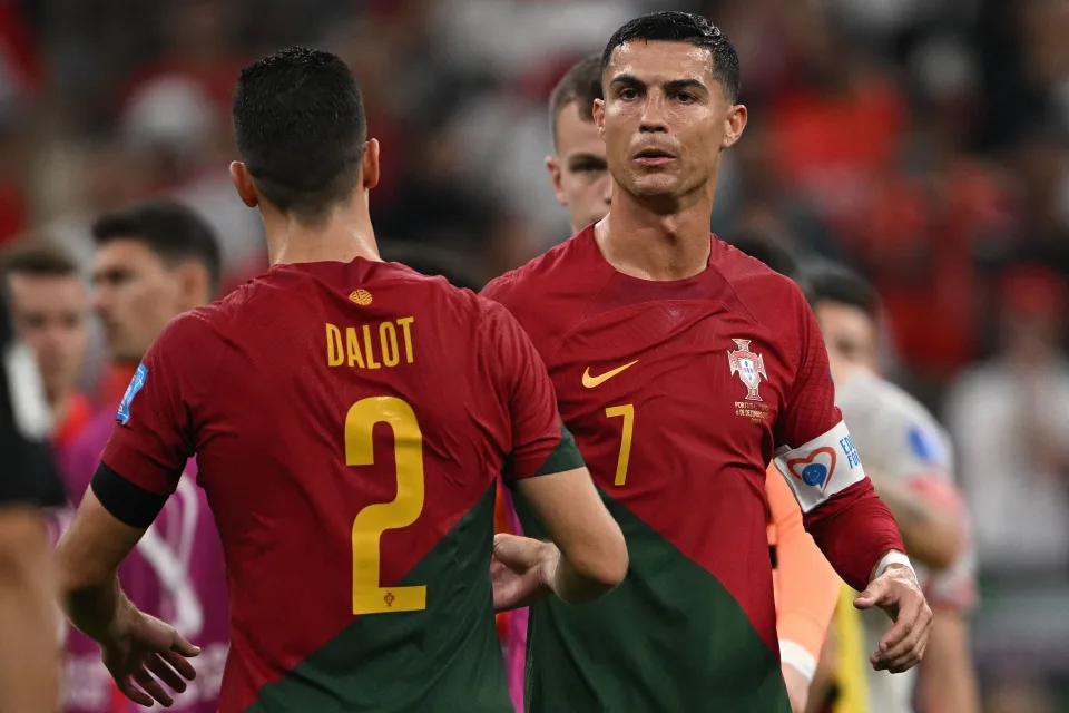 世界盃葡萄牙球星C羅Cristiano Ronaldo此役沒有被擺進先發中，一直到比賽第73分鐘時才獲得上場機會。(Photo by PAUL ELLIS/AFP via Getty Images)